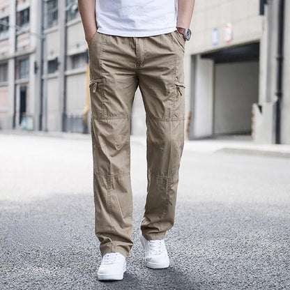 Relaxed stretch organic cotton cargo trousers for men | Hampton -7