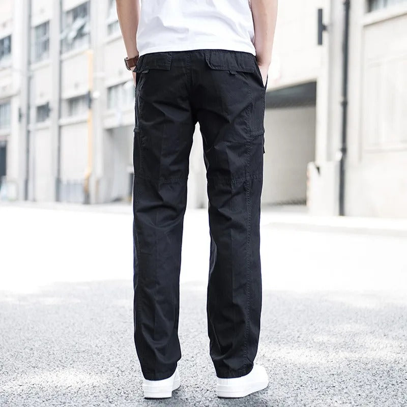 Relaxed stretch organic cotton cargo trousers for men | Hampton -9