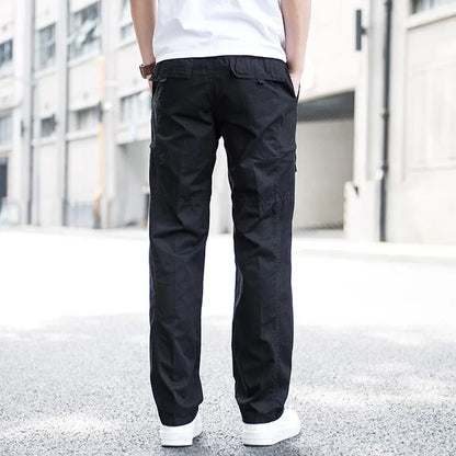 Relaxed stretch organic cotton cargo trousers for men | Hampton -9