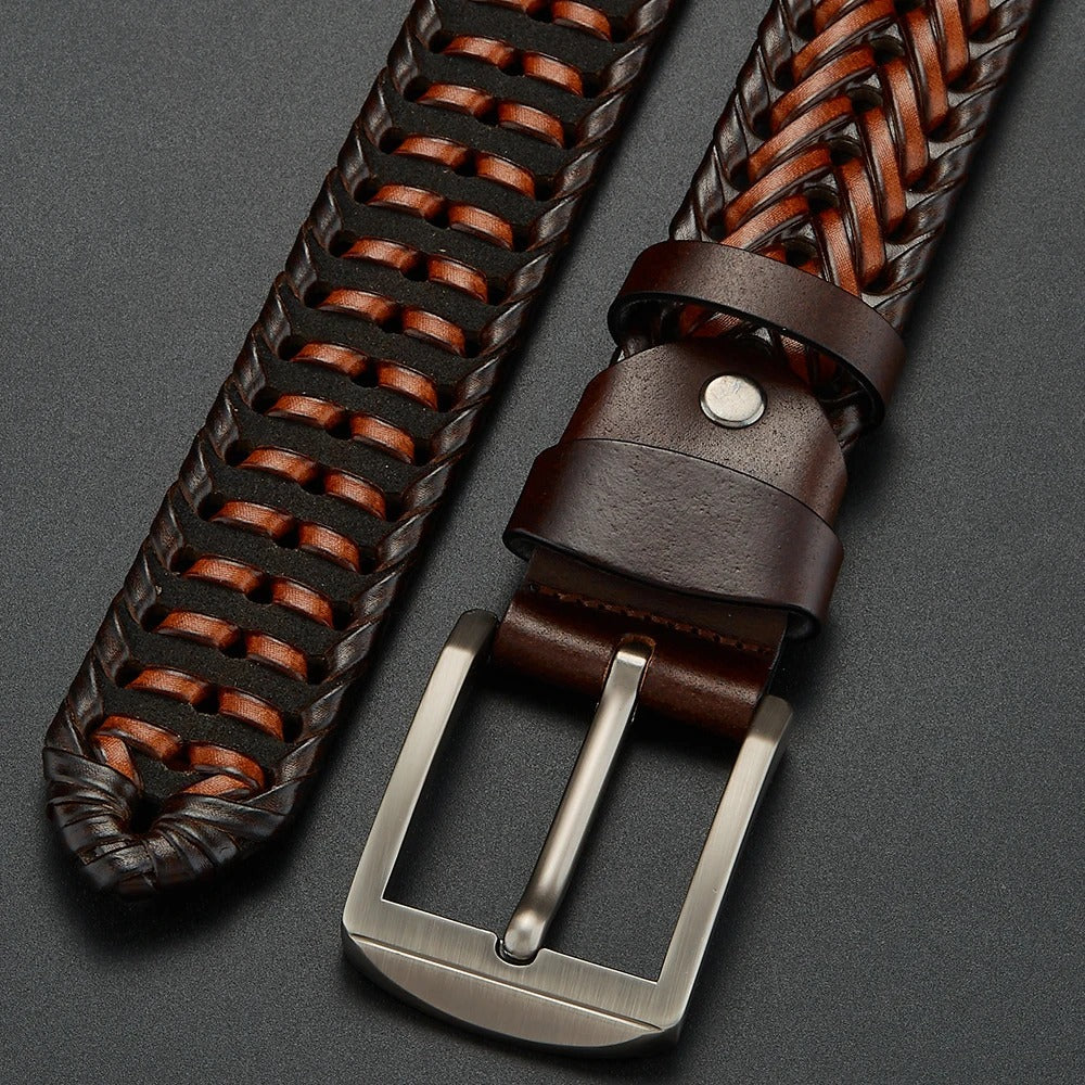 Classic braided cowhide leather belt for men | Legacy -9