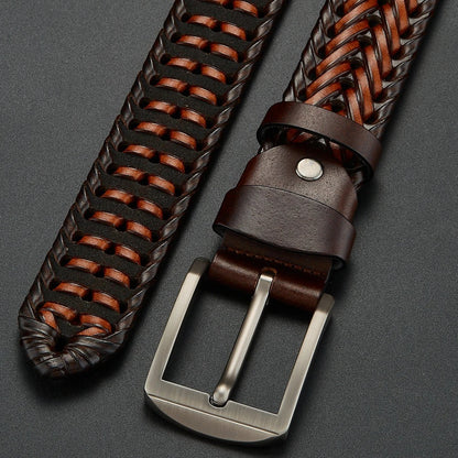 Classic braided cowhide leather belt for men | Legacy -9