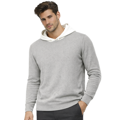 Lightweight refined knit hoodie with minimalist design for men | Caelum