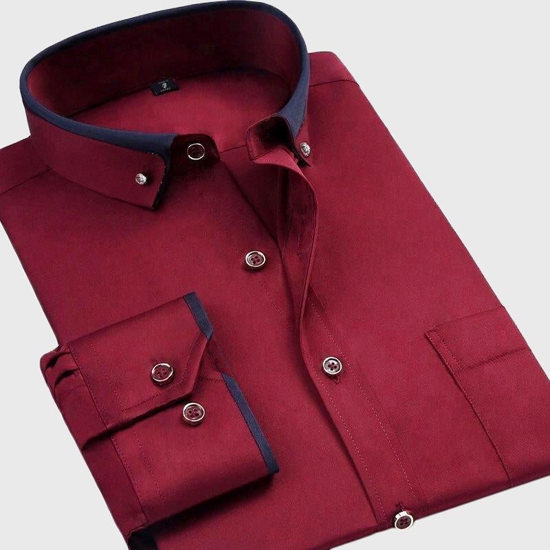 Formal stretch dress shirt with fold-down collar for men | Manhattan DualSky