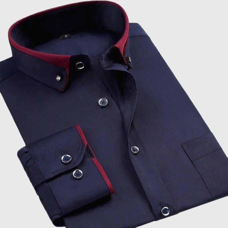 Formal stretch dress shirt with fold-down collar for men | Manhattan DualSky