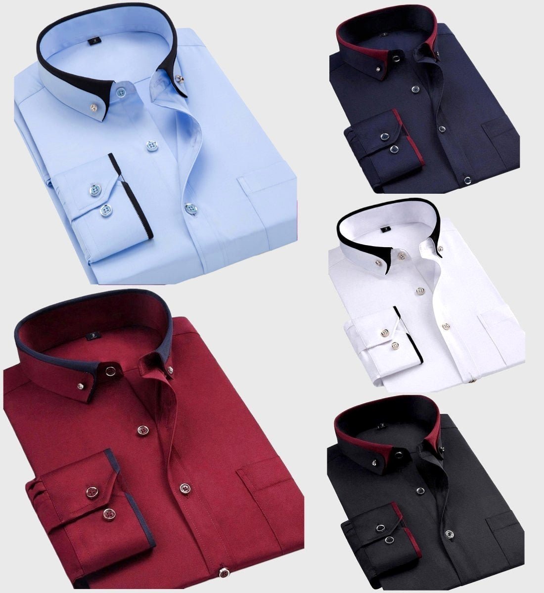 Formal stretch dress shirt with fold-down collar for men | Manhattan DualSky