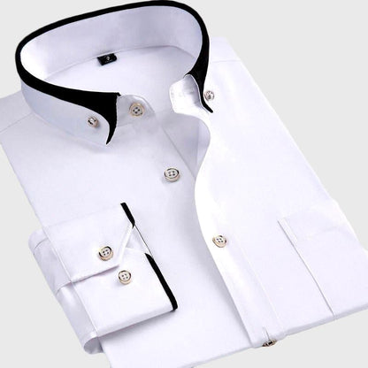 Formal stretch dress shirt with fold-down collar for men | Manhattan DualSky