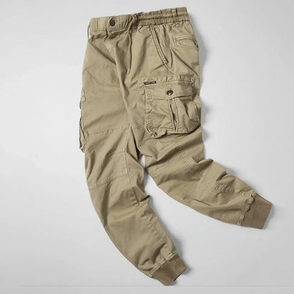 Cargo jogger pants with elastic waistband and utility pockets for men | Mason