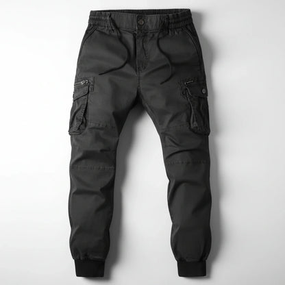 Cargo jogger pants with elastic waistband and utility pockets for men | Mason