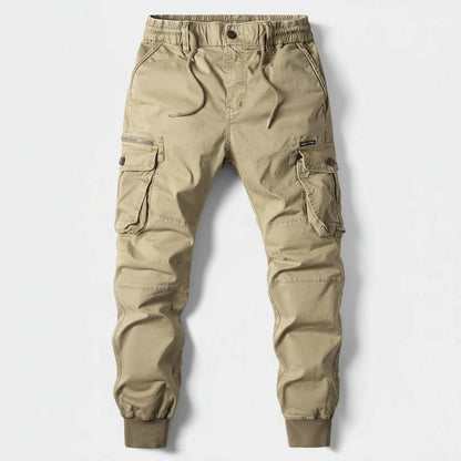 Cargo jogger pants with elastic waistband and utility pockets for men | Mason
