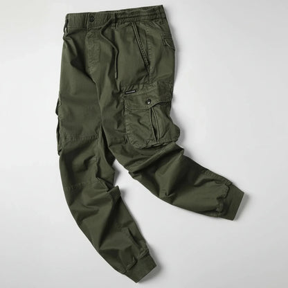 Cargo jogger pants with elastic waistband and utility pockets for men | Mason