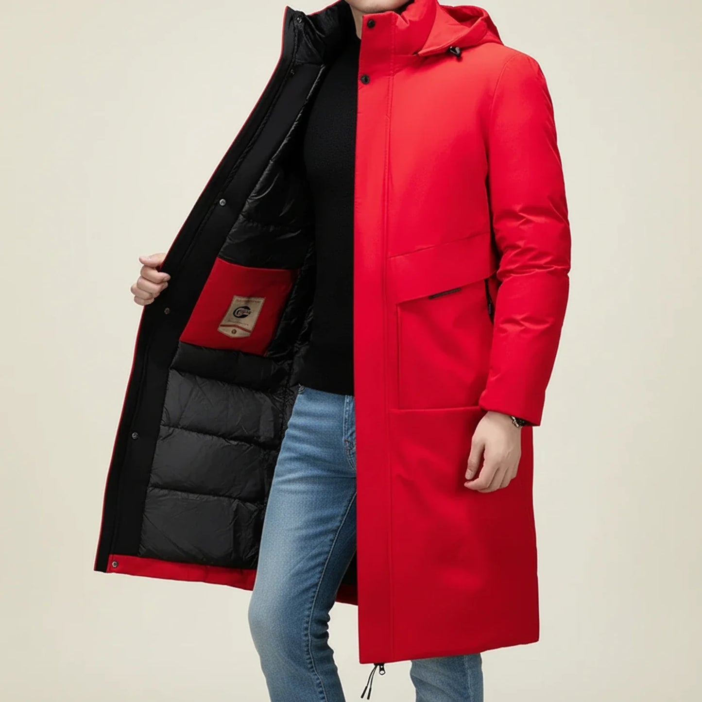 Long Hooded Padded Winter Parka for men | Theron