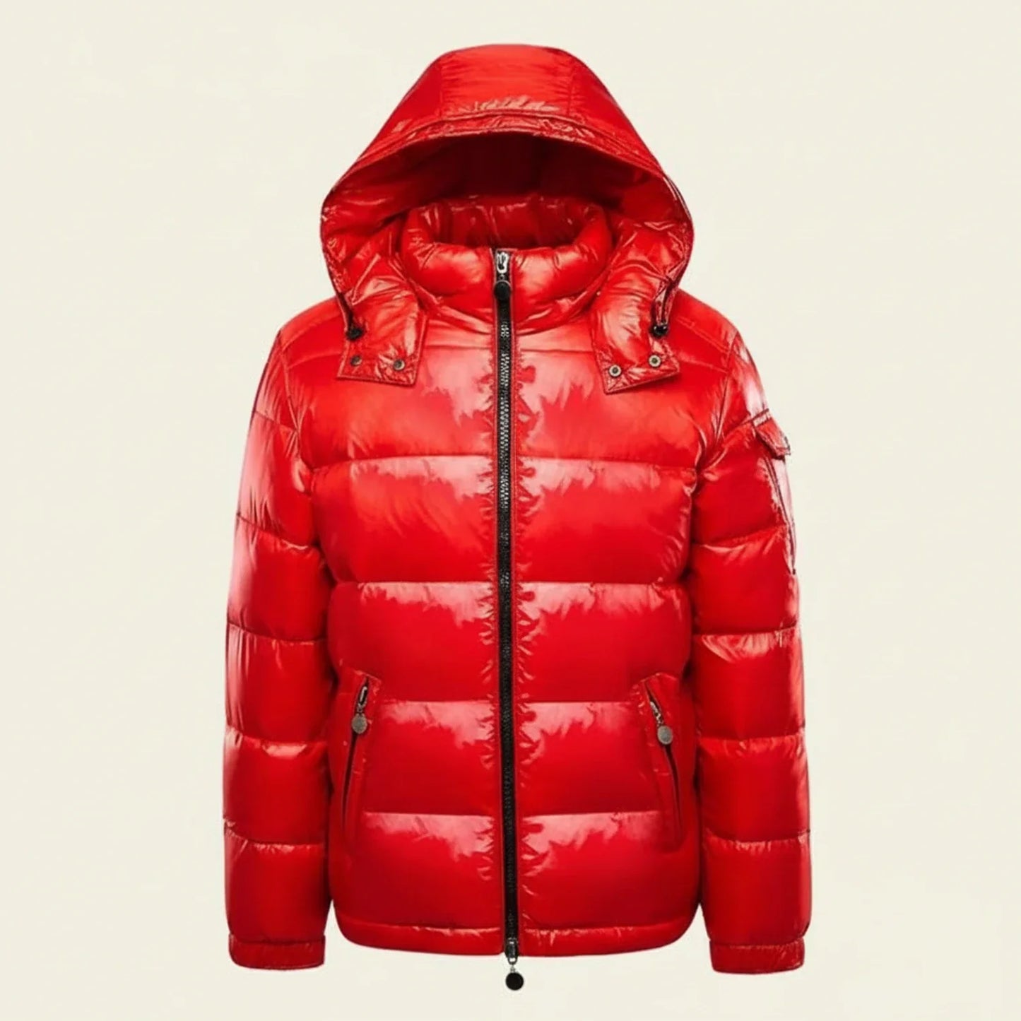 Glossy Hooded Quilted Puffer Jacket for men | Kaelen