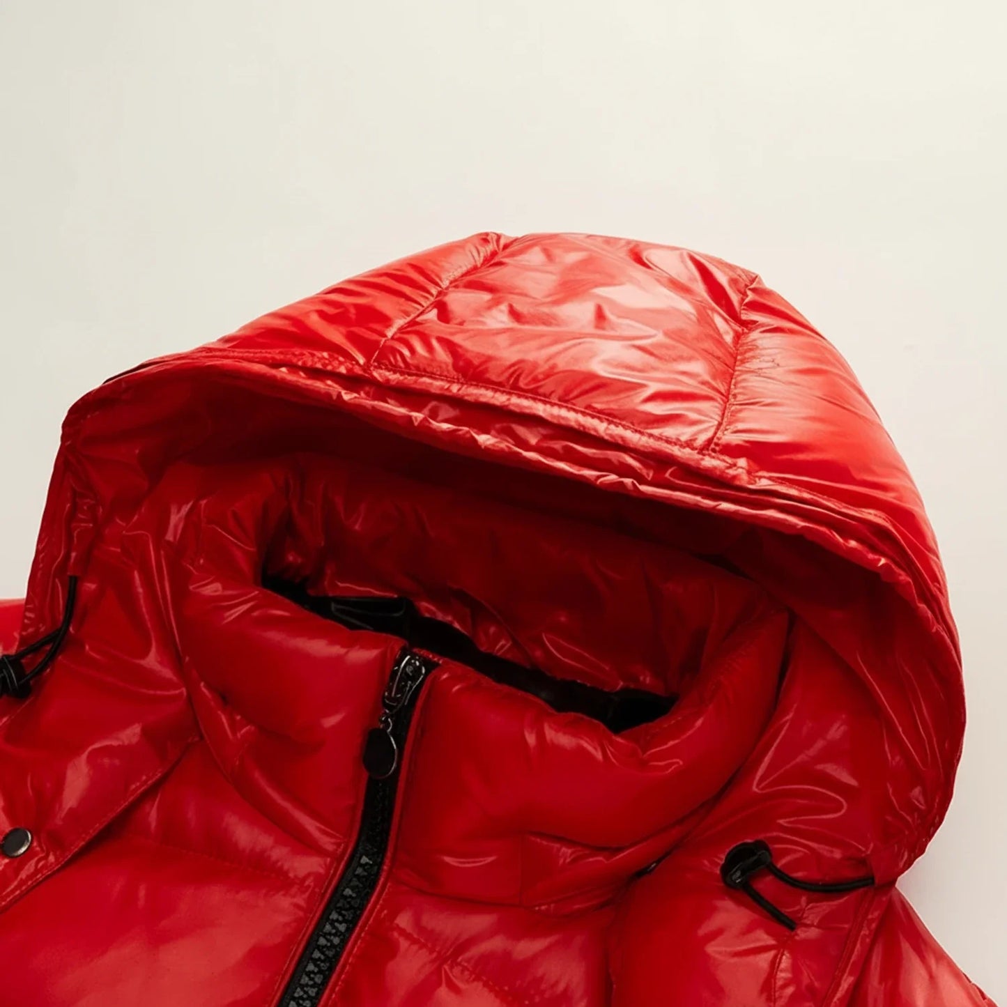 Glossy Hooded Quilted Puffer Jacket for men | Kaelen