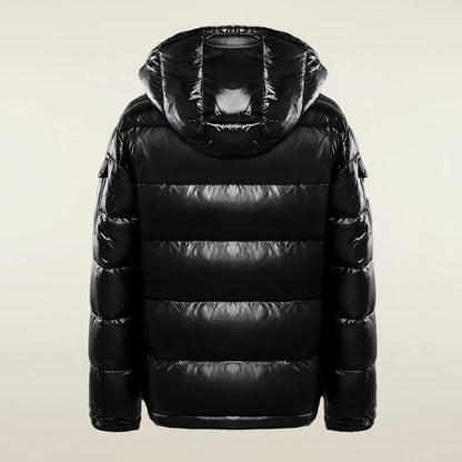 Glossy Hooded Quilted Puffer Jacket for men | Kaelen