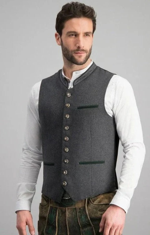 Traditional tailored vest in grey for men | Callum
