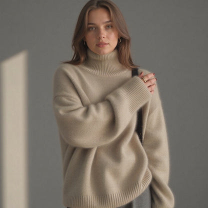 Oversized elegant cashmere turtleneck sweater for women | Sydney -7