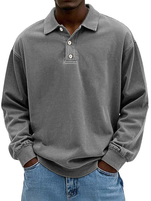 Casual Long Sleeve Polo Shirt Top for men | Adrian
