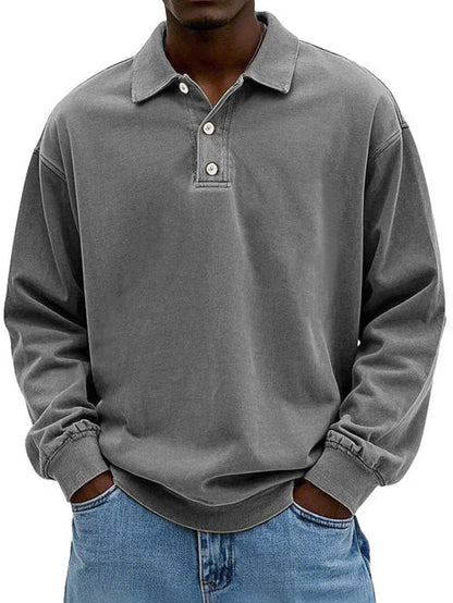 Casual Long Sleeve Polo Shirt Top for men | Adrian