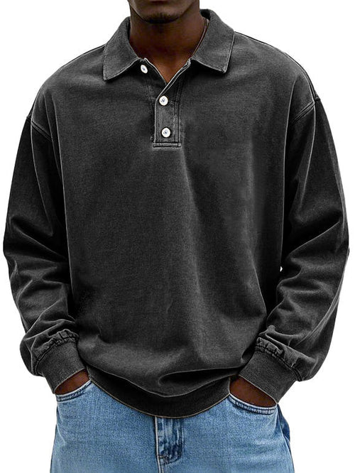 Casual Long Sleeve Polo Shirt Top for men | Adrian