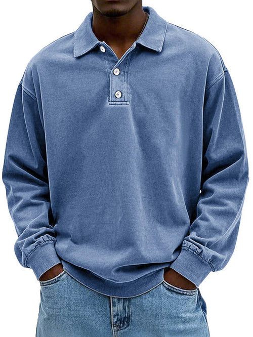 Casual Long Sleeve Polo Shirt Top for men | Adrian