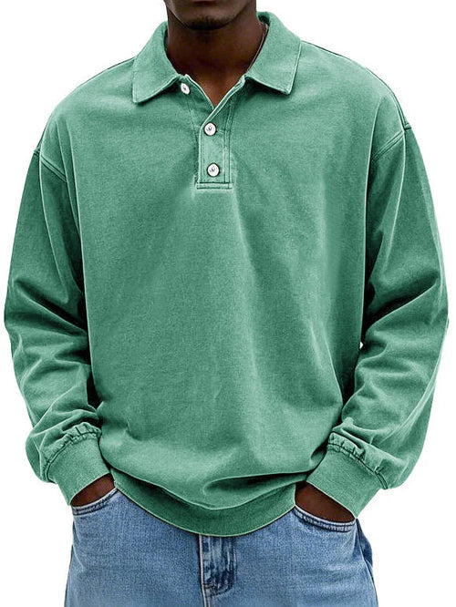 Casual Long Sleeve Polo Shirt Top for men | Adrian