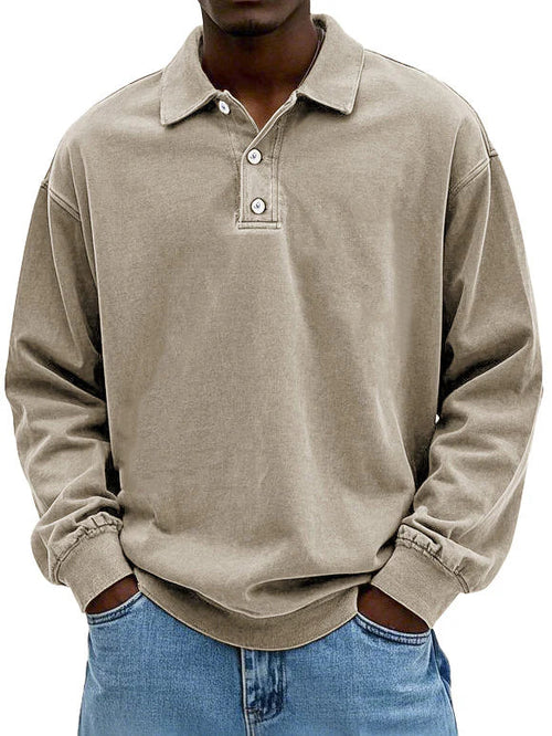 Casual Long Sleeve Polo Shirt Top for men | Adrian