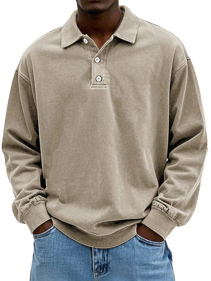 Casual Long Sleeve Polo Shirt Top for men | Adrian