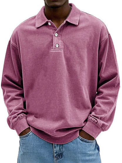 Casual Long Sleeve Polo Shirt Top for men | Adrian