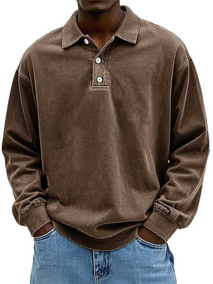 Casual Long Sleeve Polo Shirt Top for men | Adrian