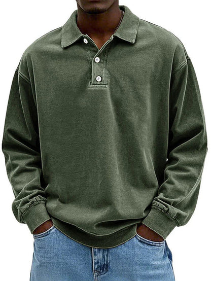 Casual Long Sleeve Polo Shirt Top for men | Adrian