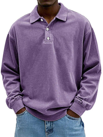 Casual Long Sleeve Polo Shirt Top for men | Adrian