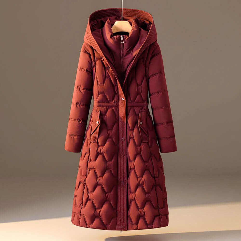 Warm lightweight hooded quilted coat for women | Lauren -1