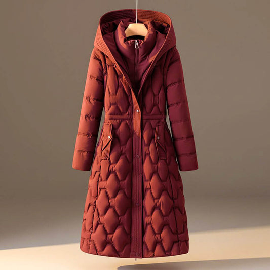 Warm lightweight hooded quilted coat for women | Lauren -1