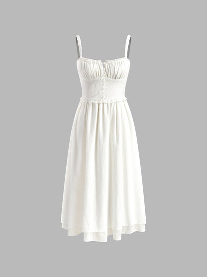 Ruffle hem cami midi dress for women | Liora