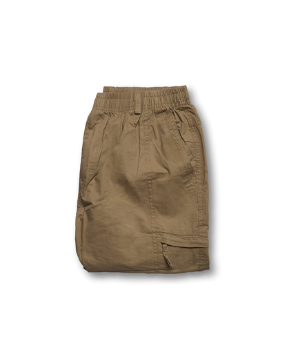 Relaxed stretch organic cotton cargo trousers for men | Hampton -1