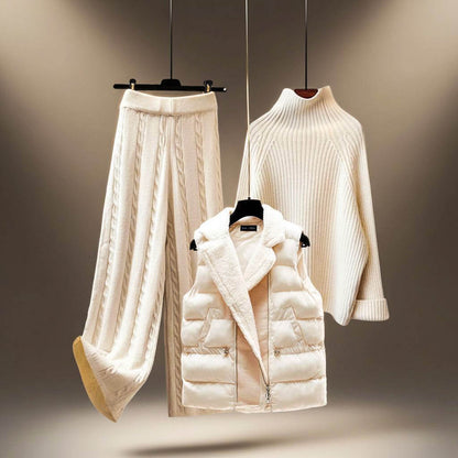 Soft elegant wool-blend winter set for women | Christina -1