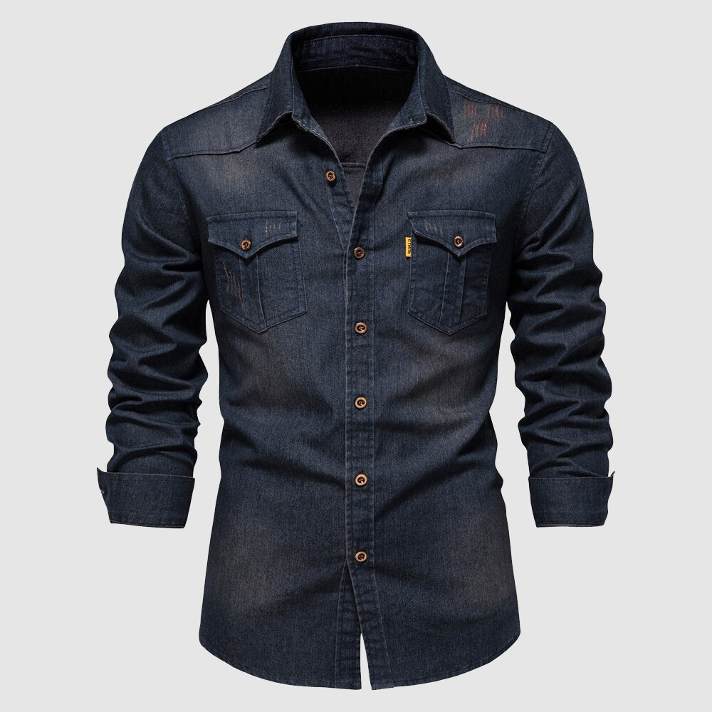 Slim fit button-front denim shirt for men | Ranger Classic