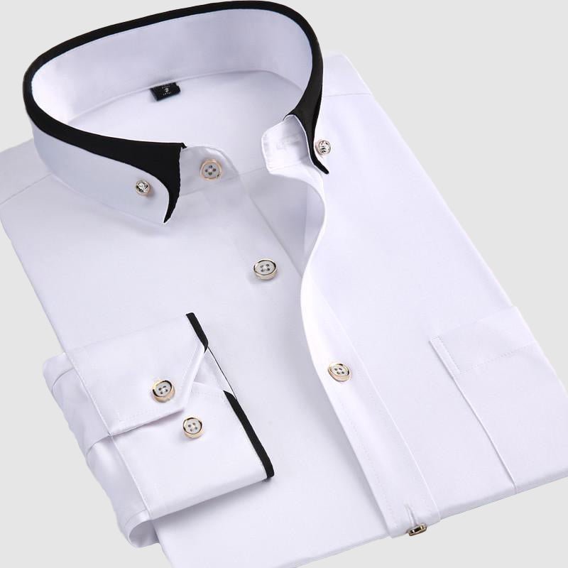 Formal long sleeve shirt with turn-down collar for men | Times Square DualSky