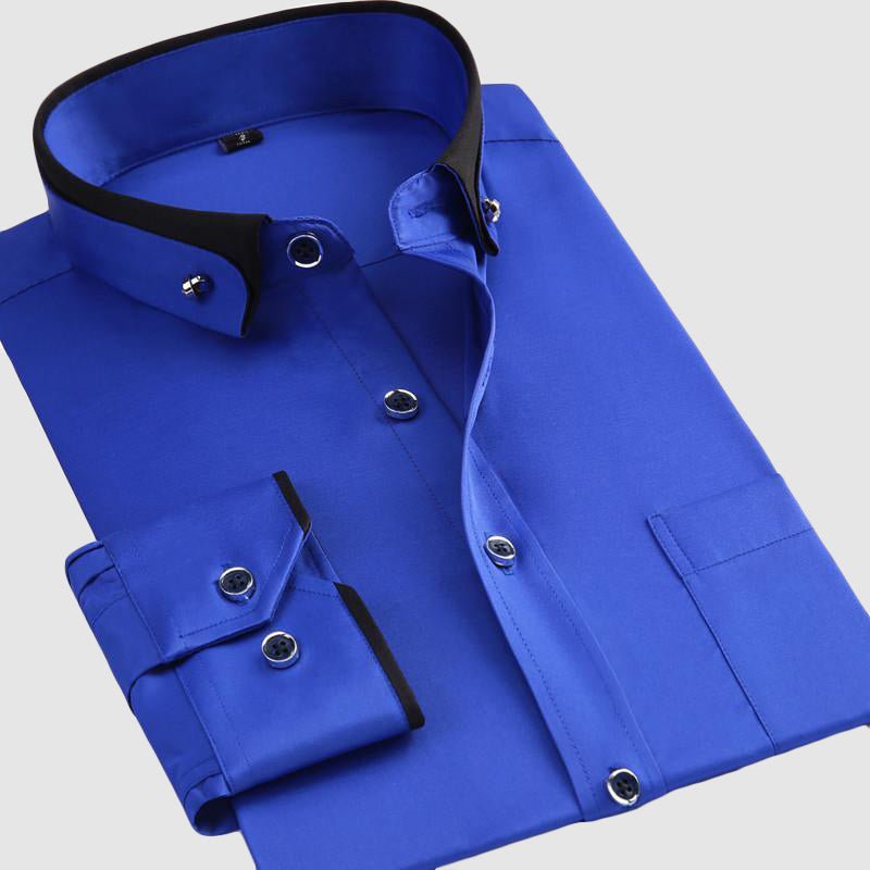 Formal long sleeve shirt with turn-down collar for men | Times Square DualSky