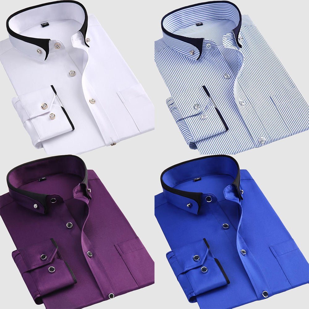 Formal long sleeve shirt with turn-down collar for men | Times Square DualSky