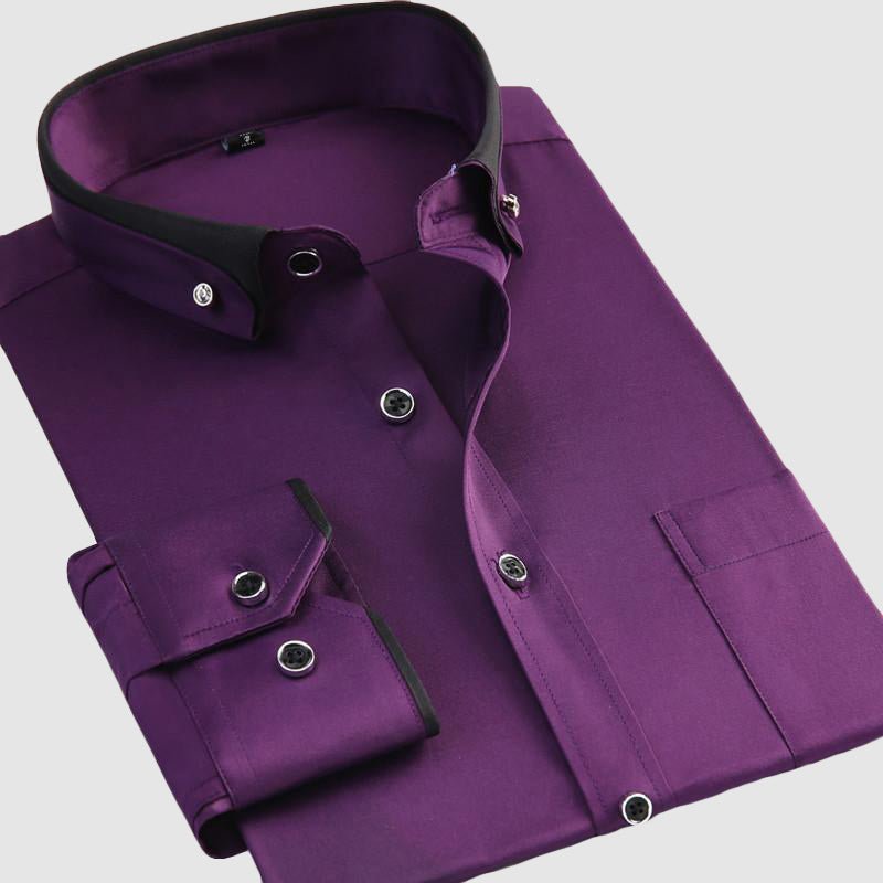 Formal long sleeve shirt with turn-down collar for men | Times Square DualSky