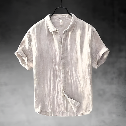 Classic breathable long-sleeve linen shirt for men | Pacific -3