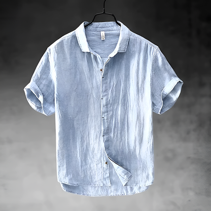 Classic breathable long-sleeve linen shirt for men | Pacific -2