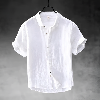 Classic breathable long-sleeve linen shirt for men | Pacific -4