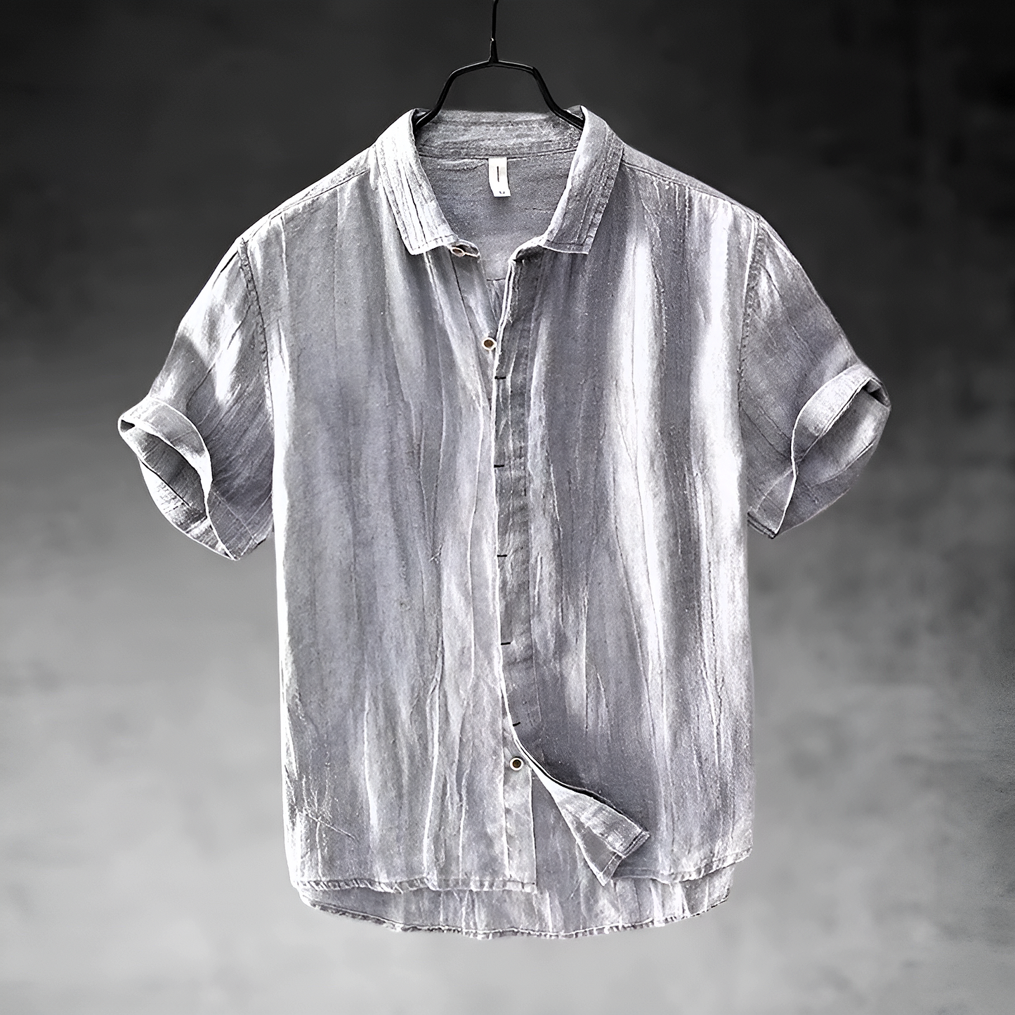 Classic breathable long-sleeve linen shirt for men | Pacific -1