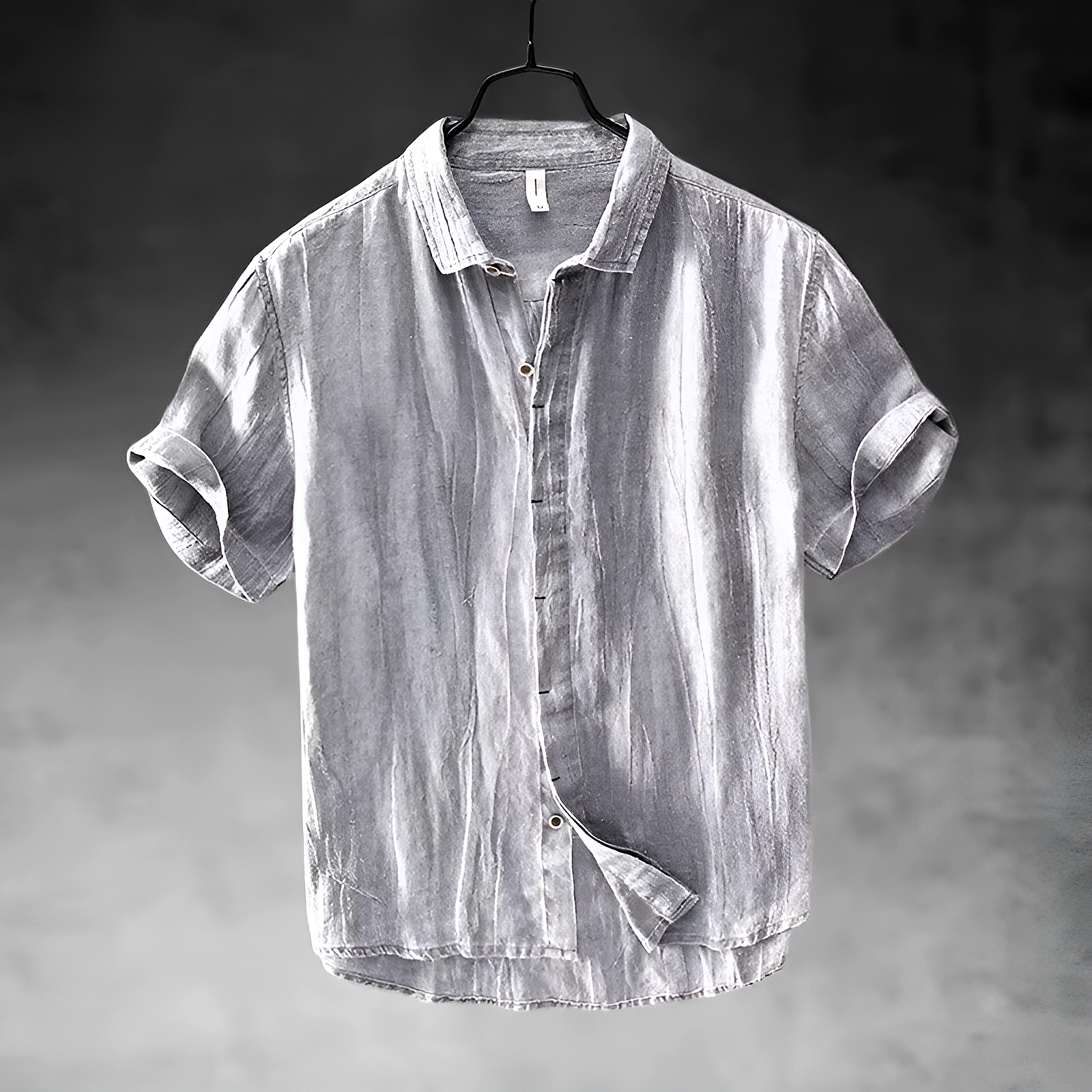 Classic breathable long-sleeve linen shirt for men | Pacific -1