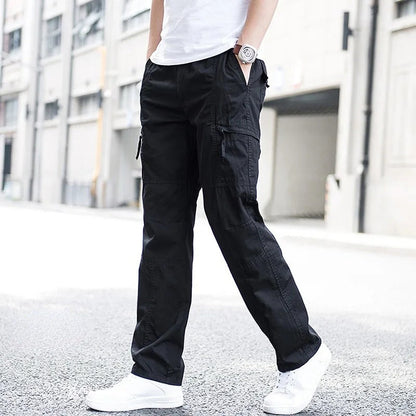 Relaxed stretch organic cotton cargo trousers for men | Hampton -8
