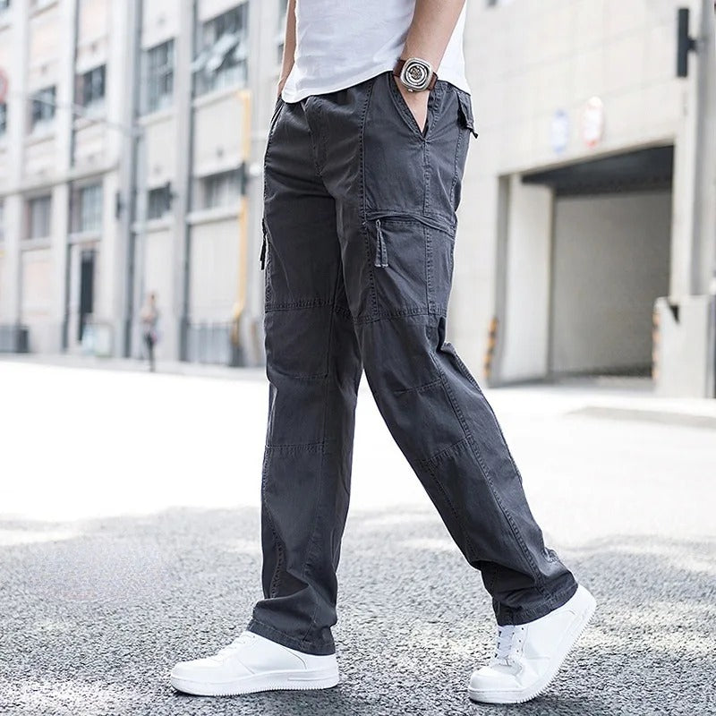 Relaxed stretch organic cotton cargo trousers for men | Hampton -11