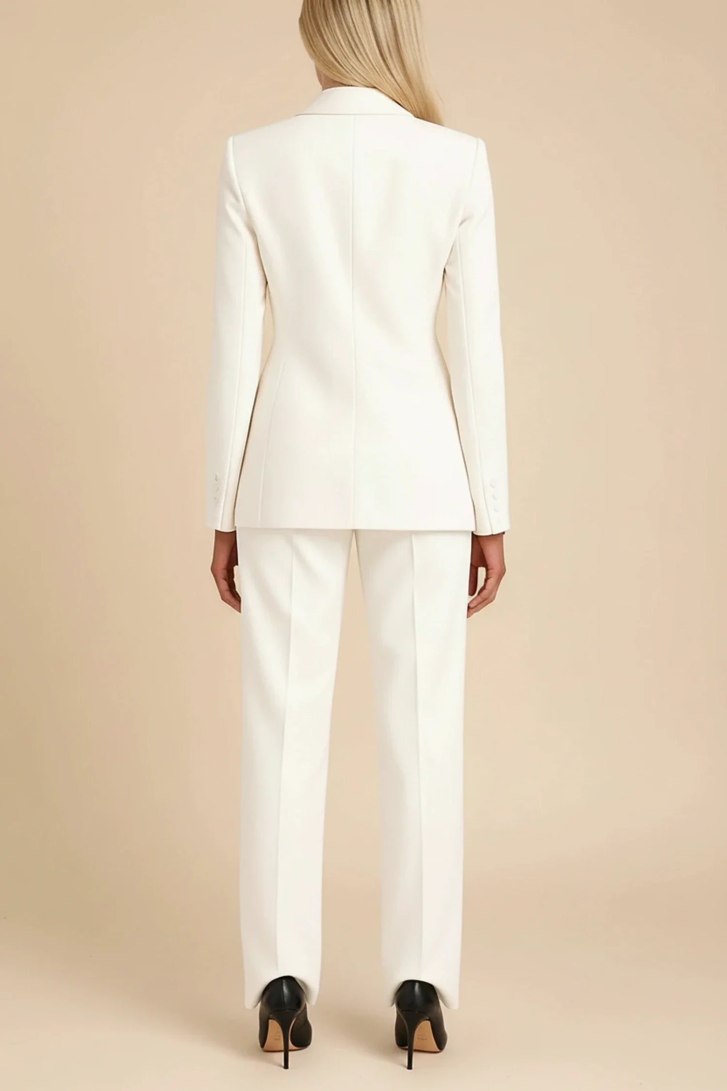 Elegant Tailored Blazer Wide Leg Suit Set for women | Calandra
