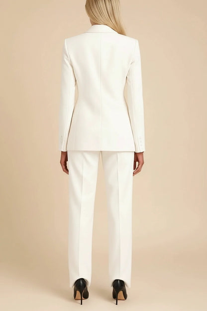 Elegant Tailored Blazer Wide Leg Suit Set for women | Calandra